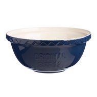 Mason Cash Varsity Ceramic Mixing Bowl, 4-1/4-Quarts, Navy Blue, Cream N3