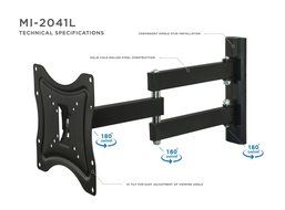 Mount-It! TV Wall Mount Bracket Full Motion Computer Monitor Arm, Swivel Tilting Corner Bracket for 23 - 42 inch... N4