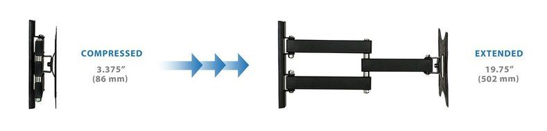 Mount-It! TV Wall Mount Bracket Full Motion Computer Monitor Arm, Swivel Tilting Corner Bracket for 23 - 42 inch... N6