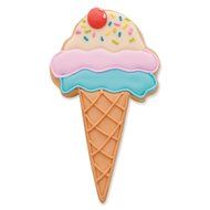Ice Cream Cone Cookie and Fondant Cutter - Ann Clark - 5 Inches - US Tin Plated Steel