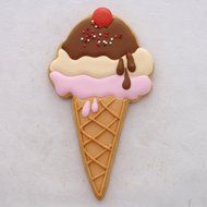 Ice Cream Cone Cookie and Fondant Cutter - Ann Clark - 5 Inches - US Tin Plated Steel N2