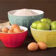 Good Cook OvenFresh Stoneware 3 Piece Mixing Bowl Set, Multicolor N2