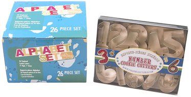 Fox Run 36 Piece Alphabet and Number Cookie Cutter Set