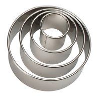 Ateco Set 4 Stainless Steel Round Biscuit Cookie Cutters 1.75" Deep