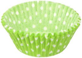 Jubilee Sweet Arts 50 Count Baking Cups, Standard, Lime Green Polka Dot