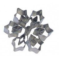 CybrTrayd Snowflake &quot;C&quot; Cookie Cutter with Cutouts, 3&quot;, Silver