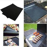 2Pcs Baking Sheet BBQ Grill Mats Reusable Pad NON-Stick Surface Hot Plate Mat Fiberglass Fabric Black 30 x40cm N5