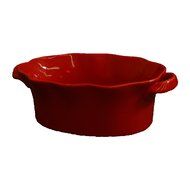 BIA Cordon Bleu Wavy 1-1/2-Quart Deep Oval Baker, Red
