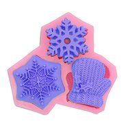 Mr.S Shop 3D Snowflake and Glove Silicone Mold fondant Chocolate Biscuit Candy Ice Moud DIY Cake Decorating Tools