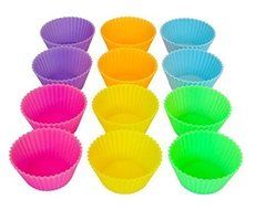Sunsella Silicone Baking Cups, Standard Size, 2.6&quot; W X 1.3&quot; H, 12 Count
