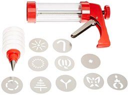 Kuhn Rikon Clear Cookie Press with Decorating Tips and Storage Box N7