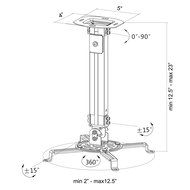 VIVO Universal Extending White Ceiling Projector Mount / Height Adjustable Projection (MOUNT-VP02W) N5