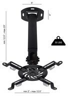 VIVO Universal Extending White Ceiling Projector Mount / Height Adjustable Projection (MOUNT-VP02W) N7