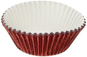 Jubilee Sweet Arts 50 Count Foil Cupcake Muffin Baking Cups, Red