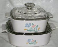 Corning Friendship Pastel Flower Pattern 1.5 Liter &amp; 2 Liter Casserole Baking Dish, 4 Piece Set N2