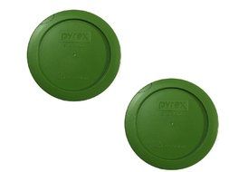 Pyrex Green 2 Cup Round Storage Cover #7200-PC for Glass Bowls, 4 Pack N2