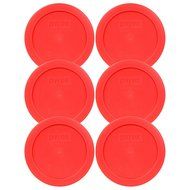 Pyrex Green 2 Cup Round Storage Cover #7200-PC for Glass Bowls, 4 Pack N5