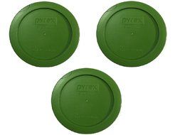 Pyrex Green 2 Cup Round Storage Cover #7200-PC for Glass Bowls, 4 Pack N14