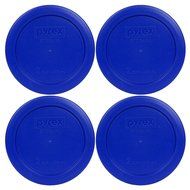 Pyrex Green 2 Cup Round Storage Cover #7200-PC for Glass Bowls, 4 Pack N17