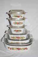 Set of 12 - Vintage 1970s Corning Ware " Spice O' Life " Covered Casserole Skillet Baking Dishes w/ Lids (2 Liter...