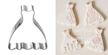 Anyana 4pcs/set Metal Stainless Steel Wedding Woman Dress Cookie Cutters Fondant Biscuits Cutters Tools Decorations N4