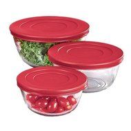 Anchor Hocking 4 qt, 2.5 qt and 1.5 qt Mixing Bowl Set with Lids