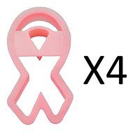 Fox Run Plastic Pink Ribbon Cookie Cutter Breast Cancer Awareness (4-Pack)