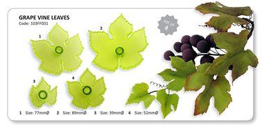 JEM Grape Vine Leaf Cutter Set of 4