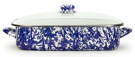 Golden Rabbit Lasagna Pan with Lid, Cobalt
