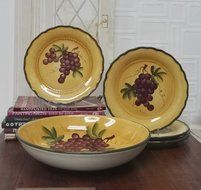 3 Tuscany Grape Serving Bowls Set Fruit Mixing N5