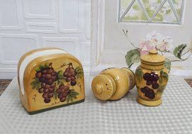 3 Tuscany Grape Serving Bowls Set Fruit Mixing N11