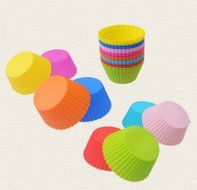 24 pcs Reusable Nonstick Silicone Baking Cups Cupcake Liners Muffin Molds Cups Chocolate Holders ( 8 Different... N5