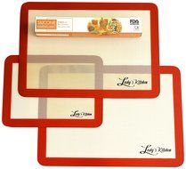 Ludy's Kitchen 3-Pc Silicone Bakeware Set - Professional Grade Silicone Baking Mats - Replaces Parchment Paper...