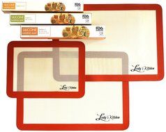 Ludy's Kitchen 3-Pc Silicone Bakeware Set - Professional Grade Silicone Baking Mats - Replaces Parchment Paper... N13