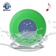 Mini Waterproof Wireless Bluetooth Speaker Shower Hands-free Suction In-car Mic (Green)