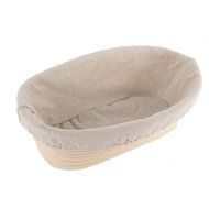EXIU Oval Banneton Brotform Rising Dough Bread Proofing Rattan Basket &amp; Liner