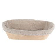 EXIU Oval Banneton Brotform Rising Dough Bread Proofing Rattan Basket &amp; Liner N4