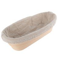EXIU Oval Banneton Brotform Rising Dough Bread Proofing Rattan Basket &amp; Liner N5