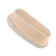 EXIU Oval Banneton Brotform Rising Dough Bread Proofing Rattan Basket &amp; Liner N7