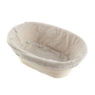 EXIU Oval Banneton Brotform Rising Dough Bread Proofing Rattan Basket &amp; Liner N8