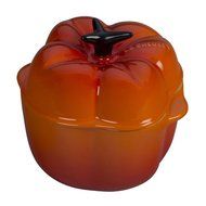 Le Creuset Flame Stoneware Petite Bell Pepper Cocotte, 13 Ounce