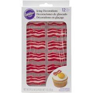Wilton 710-6010 12 Count Bacon Icing Decorations, Assorted