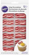 Wilton 710-6010 12 Count Bacon Icing Decorations, Assorted N2