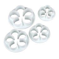 Generic 4Pcs/Set Rose Flower Petal Shape Cake Sugarcraft Fondant Cookies Plungers Cutters Decorating Tools (White)