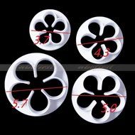 Generic 4Pcs/Set Rose Flower Petal Shape Cake Sugarcraft Fondant Cookies Plungers Cutters Decorating Tools (White) N5