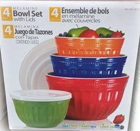 Pandex Melamine Mixing Bowl Set - 4 Bowls and 4 Lids