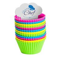 Reusable Silicone NonStick Baking Cups- Assorted Colors Cupcake Holder Set- 24 Pieces by Chuzy Chef&reg;