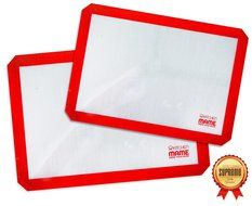 Mame Premium Silicone Kitchen Baking Mat 16.5 Inch Pack of 2 Bonus 2$ coupon Non Stick Child placement