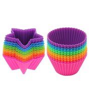 Mikey Store Silicone Baking Cups, Cupcake Cases, Reusable Cupcake Liners Cake Molds in Storage Container (A) (... N4