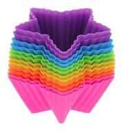 Mikey Store Silicone Baking Cups, Cupcake Cases, Reusable Cupcake Liners Cake Molds in Storage Container (A) (... N5